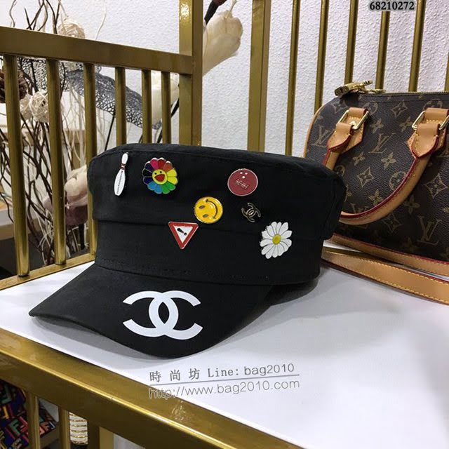 Chanel爆款女士帽子 香奈兒印章軍帽  mm1456